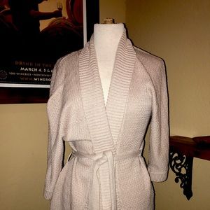 Open front belted cardigan
